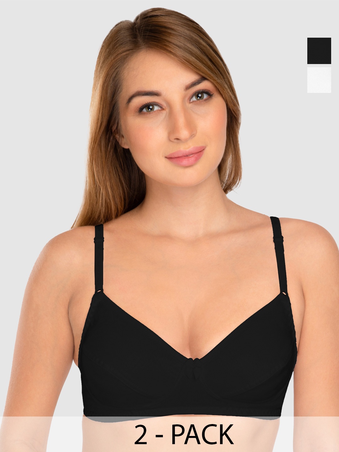 Daisy Dee Pack of 2 Full Coverage Non Padded Cotton T-shirt Bra-All Day Comfort, Black
Daisy Dee Pack of 2 Full Coverage Non Padded Cotton T-shirt Bra-All Day Comfort, Black