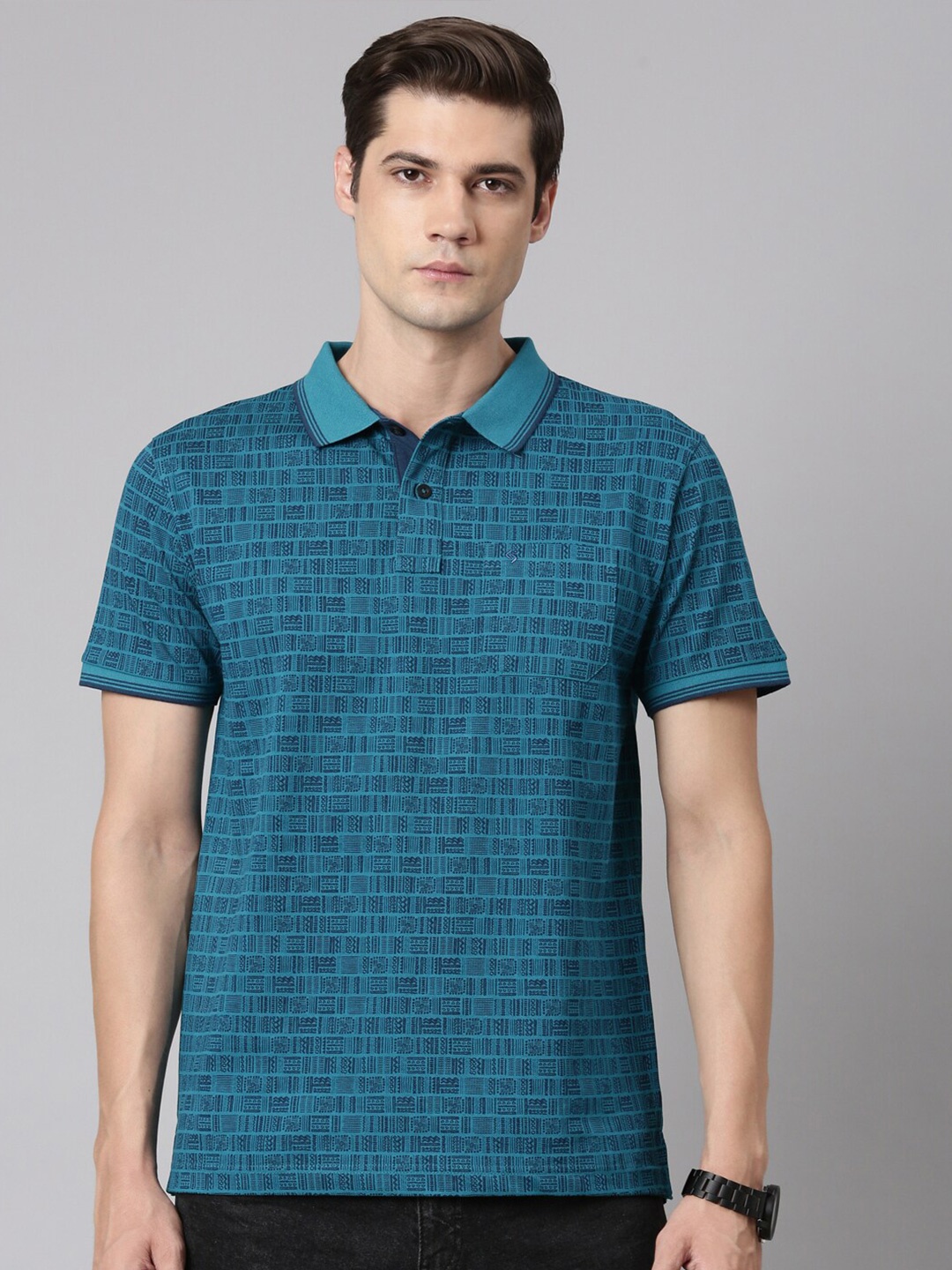 Classic Polo Abstract Printed Polo Collar Short Sleeves Cotton Slim Fit T-shirt, Teal
Classic Polo Abstract Printed Polo Collar Short Sleeves Cotton Slim Fit T-shirt, Teal