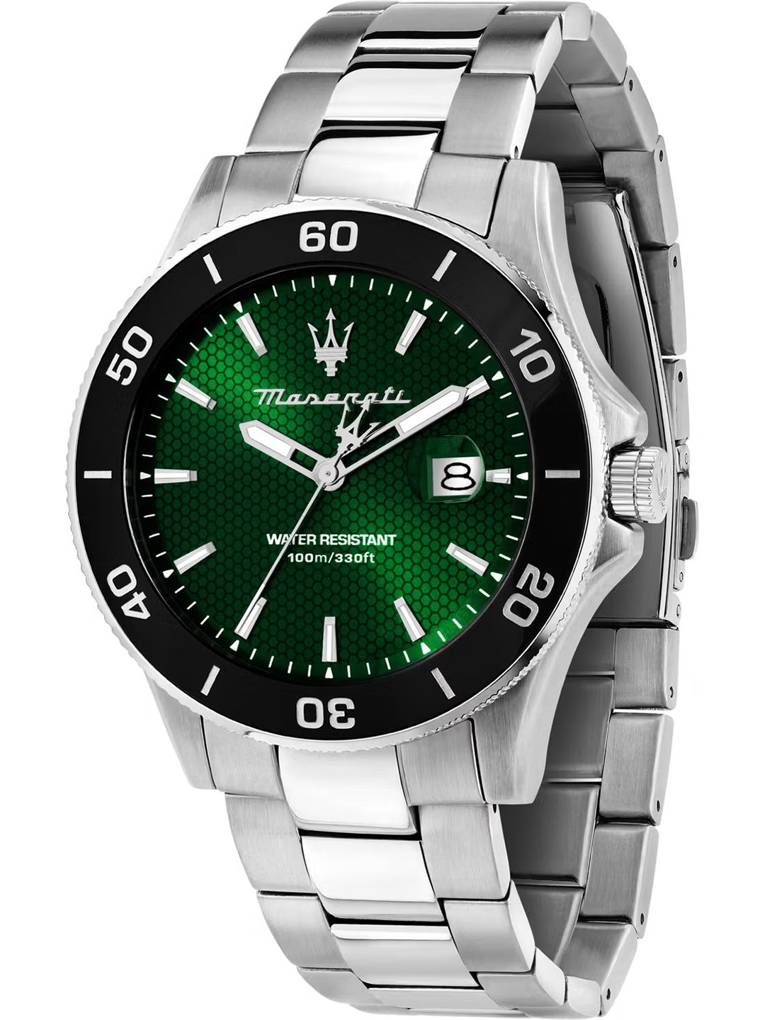 Maserati Men Dial & Stainless Steel Bracelet Style Straps Analogue Watch R8853100038, Green
Maserati Men Dial & Stainless Steel Bracelet Style Straps Analogue Watch R8853100038, Green