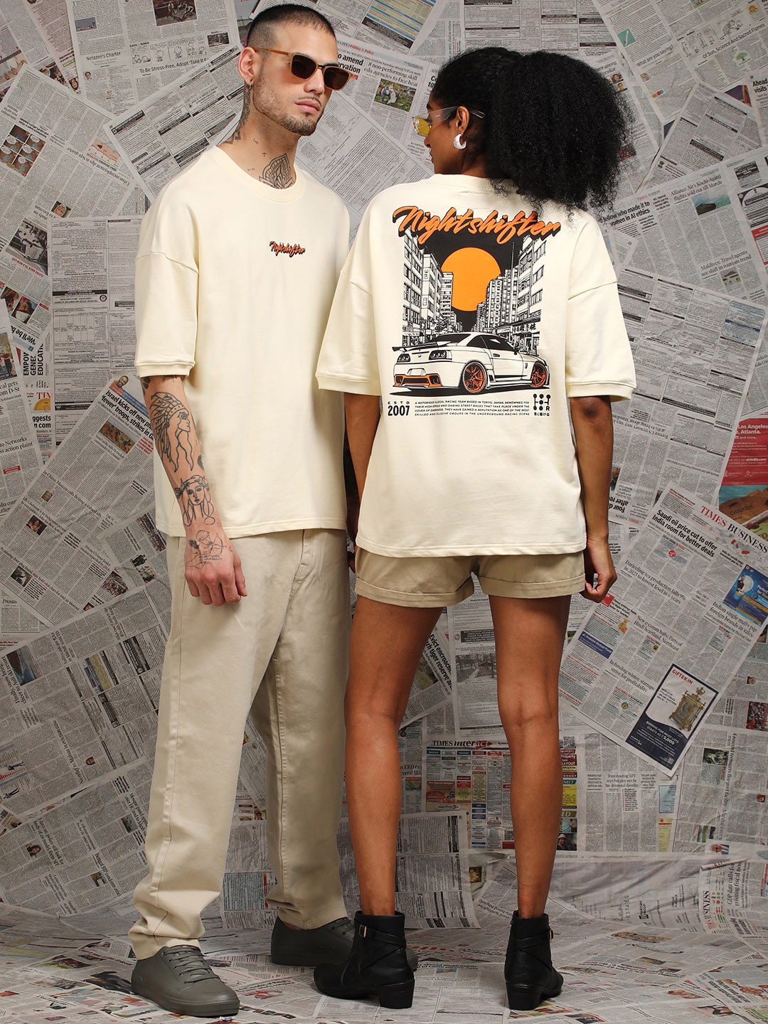 Difference of Opinion Unisex Drop Shoulder Embossed Terry Cotton Oversized T Shirt, Off white
Difference of Opinion Unisex Drop Shoulder Embossed Terry Cotton Oversized T Shirt, Off white