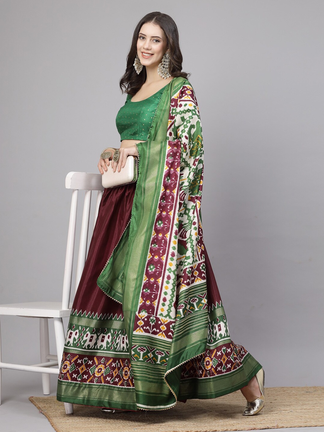 BAESD Patola Printed Printed Semi-Stitched Lehenga & Unstitched Blouse With Dupatta, Purple
BAESD Patola Printed Printed Semi-Stitched Lehenga & Unstitched Blouse With Dupatta, Purple
