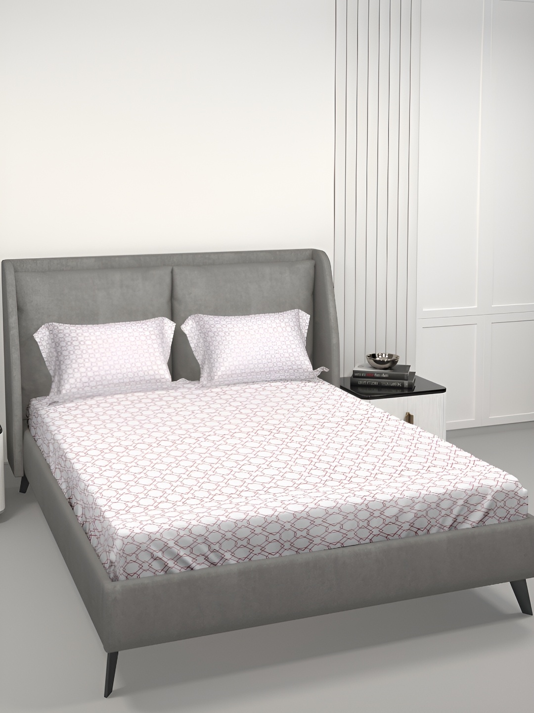 Aura EasyLiving White & Pink Geometric Cotton 180 TC King Bedsheet With 2 Pillow Covers
Aura EasyLiving White & Pink Geometric Cotton 180 TC King Bedsheet With 2 Pillow Covers