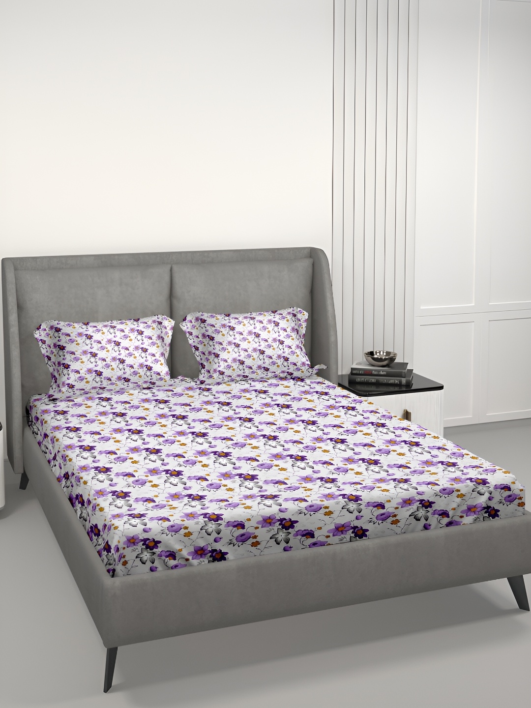 Aura EasyLiving Purple & White Floral Cotton 180 TC King Bedsheet With 2 Pillow Covers
Aura EasyLiving Purple & White Floral Cotton 180 TC King Bedsheet With 2 Pillow Covers