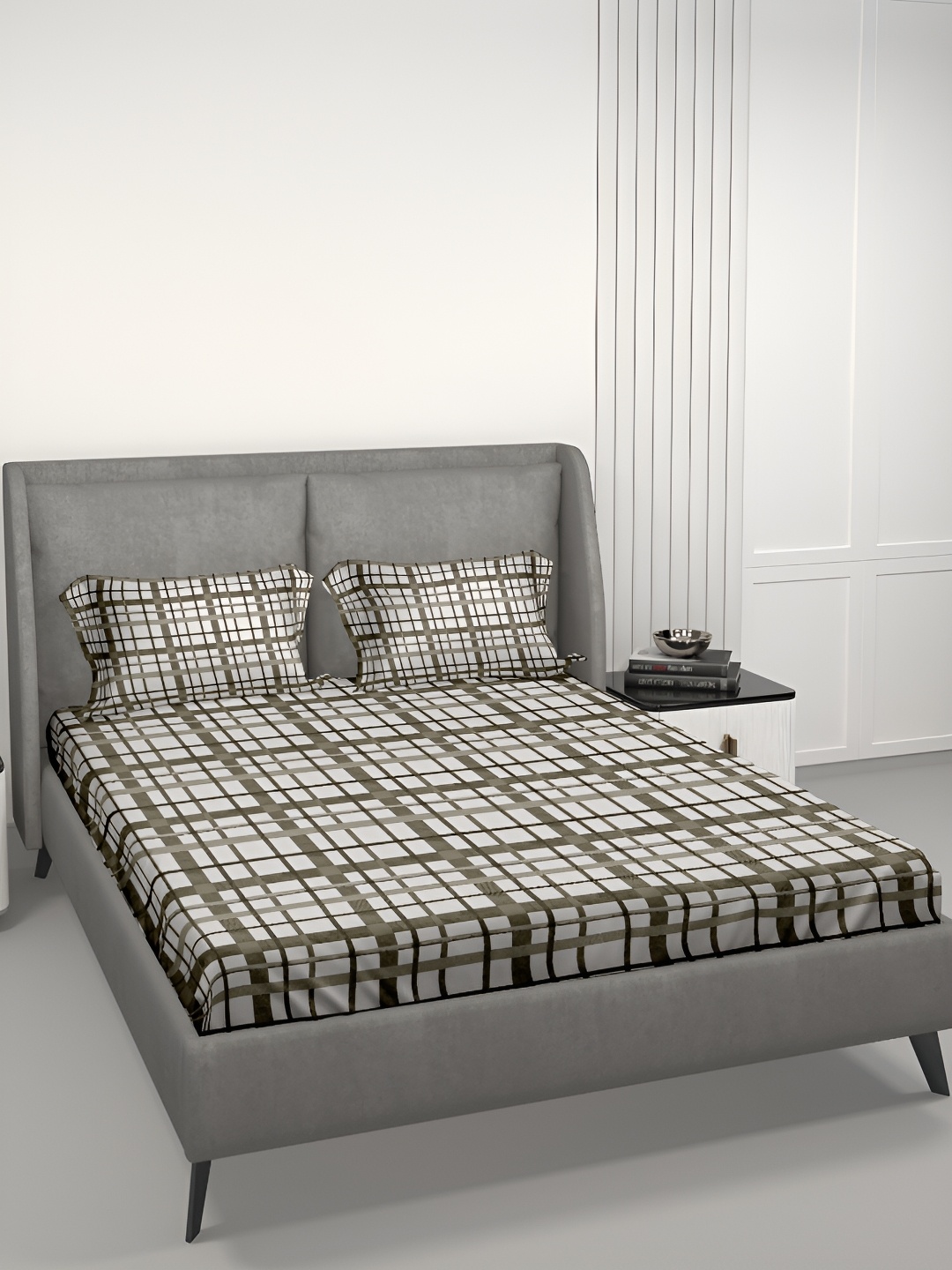 Aura EasyLiving Olive Green & Grey Striped Cotton 180 TC King Bedsheet & 2 Pillow Covers
Aura EasyLiving Olive Green & Grey Striped Cotton 180 TC King Bedsheet & 2 Pillow Covers