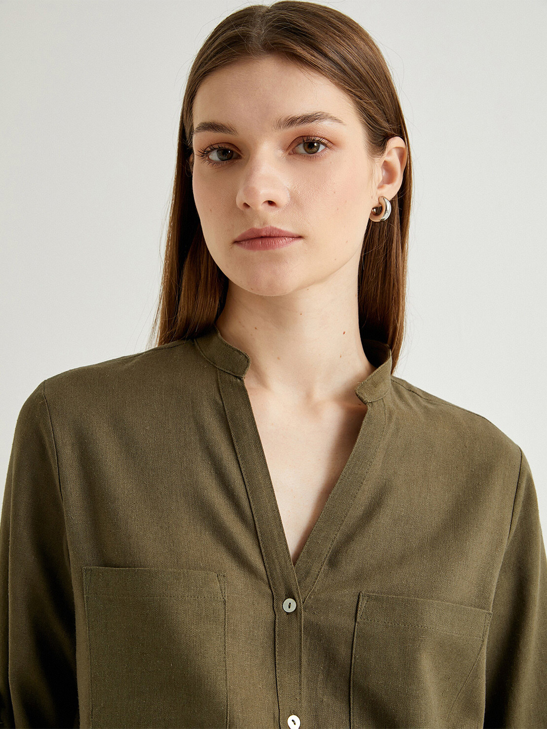 Koton Mandarin Collar Casual Shirt, Khaki
Koton Mandarin Collar Casual Shirt, Khaki