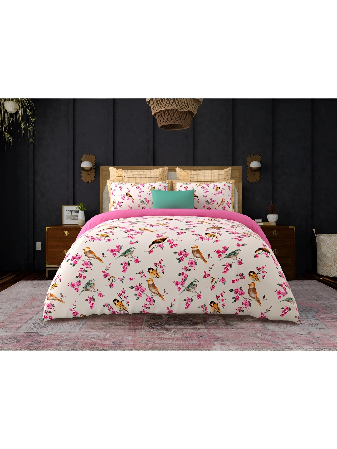 Block Print Story Pink Floral Printed Cotton 210 TC King Bedsheet with 2 Pillow Covers, Cream
Block Print Story Pink Floral Printed Cotton 210 TC King Bedsheet with 2 Pillow Covers, Cream