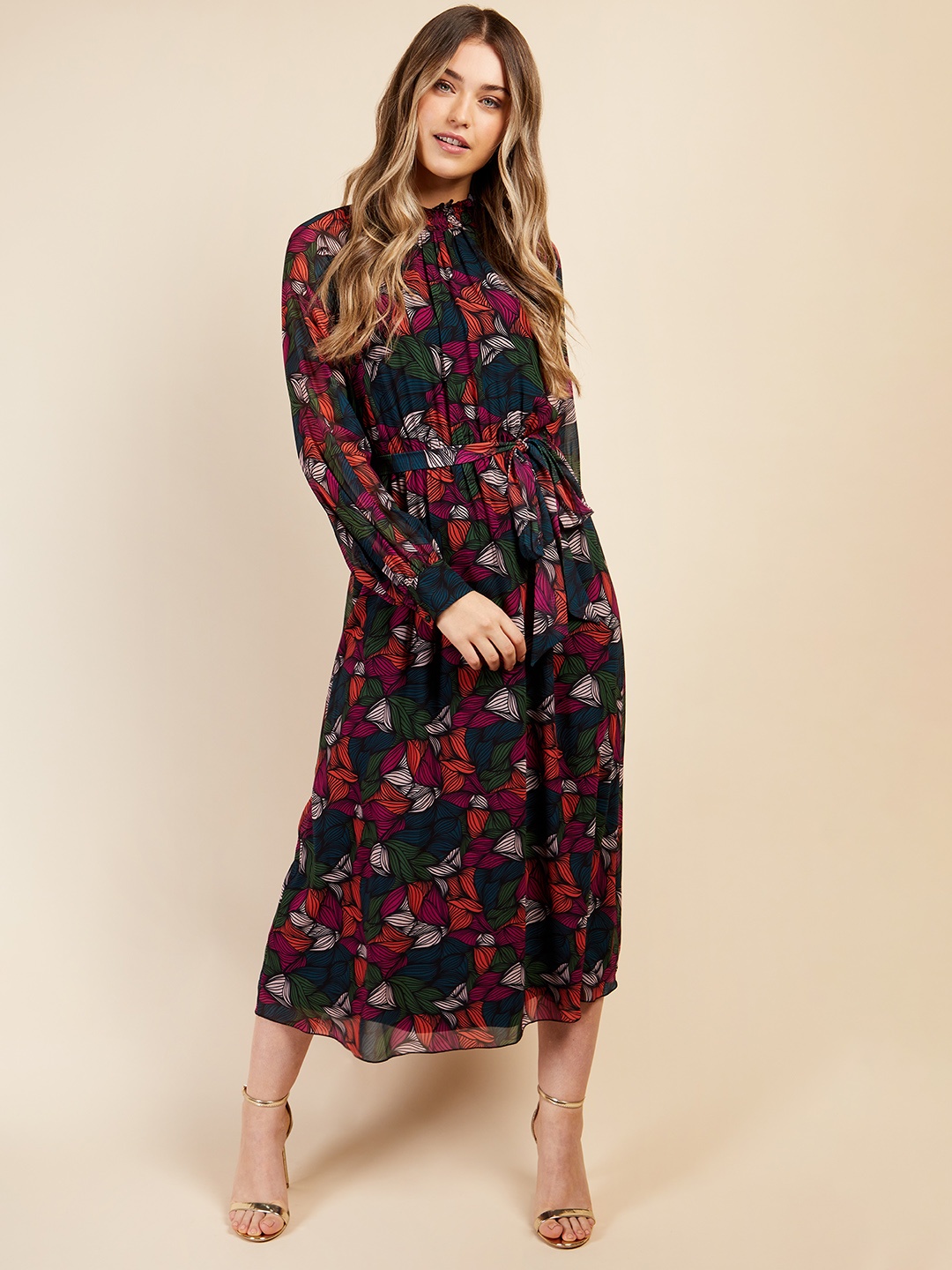 Little Mistress Conversational Print High Neck Belted Detail A-Line Midi Dress, Multi
Little Mistress Conversational Print High Neck Belted Detail A-Line Midi Dress, Multi