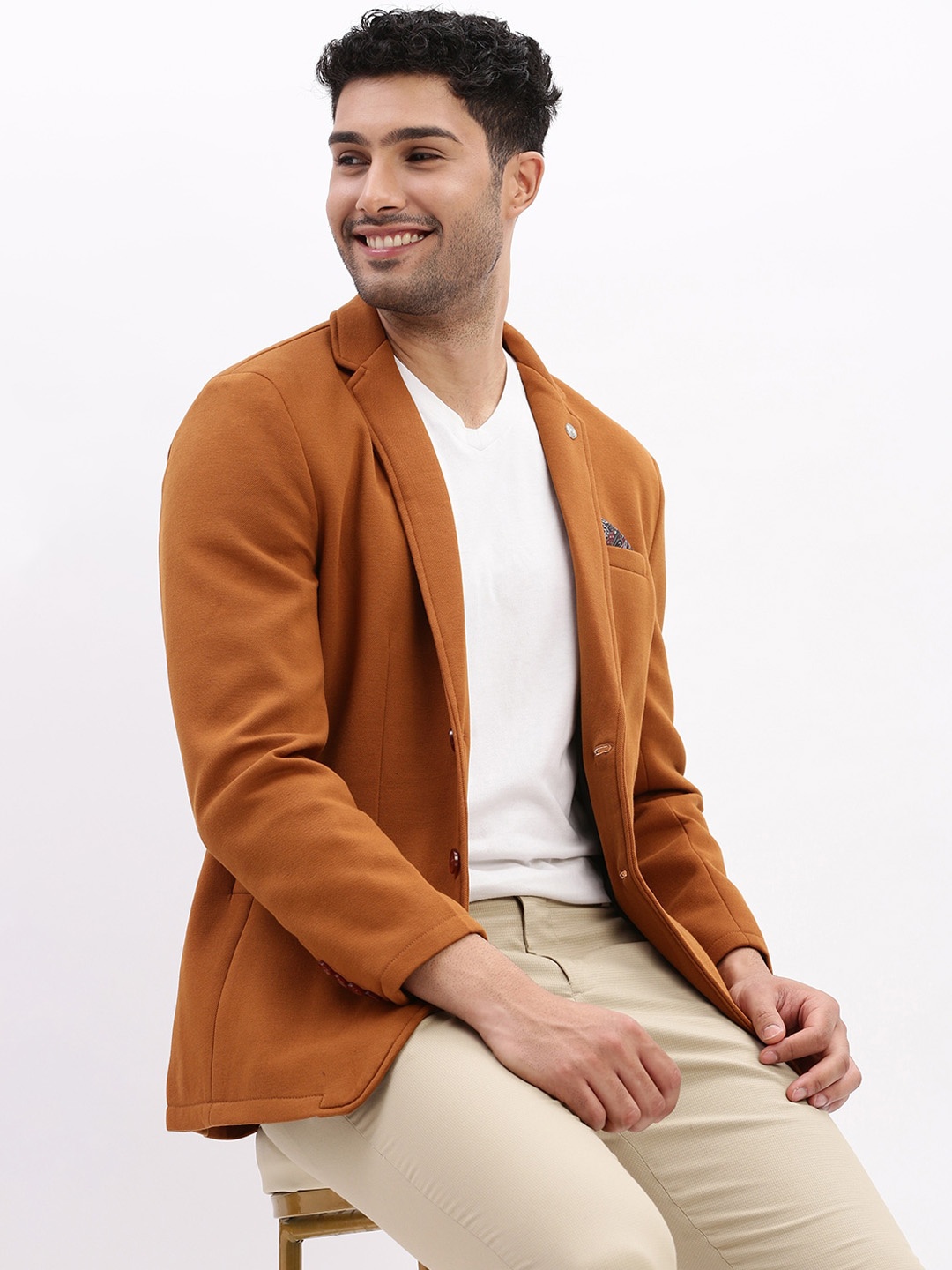 SHOWOFF Slim-Fit Single Breasted Notched Lapel Collar Cotton Casual Blazer, Camel brown
SHOWOFF Slim-Fit Single Breasted Notched Lapel Collar Cotton Casual Blazer, Camel brown