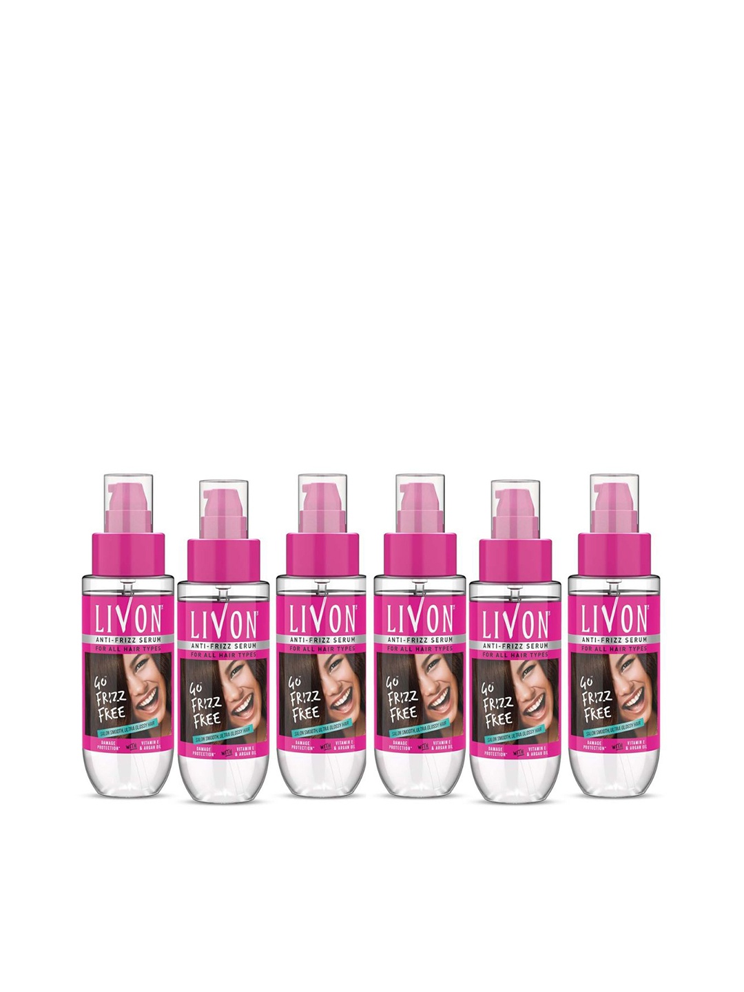 Livon Set of 6 Hair Serum For Frizz-free Smooth Hair With Argan Oil & Vitamin E- 50ml Each, Pink
Livon Set of 6 Hair Serum For Frizz-free Smooth Hair With Argan Oil & Vitamin E- 50ml Each, Pink