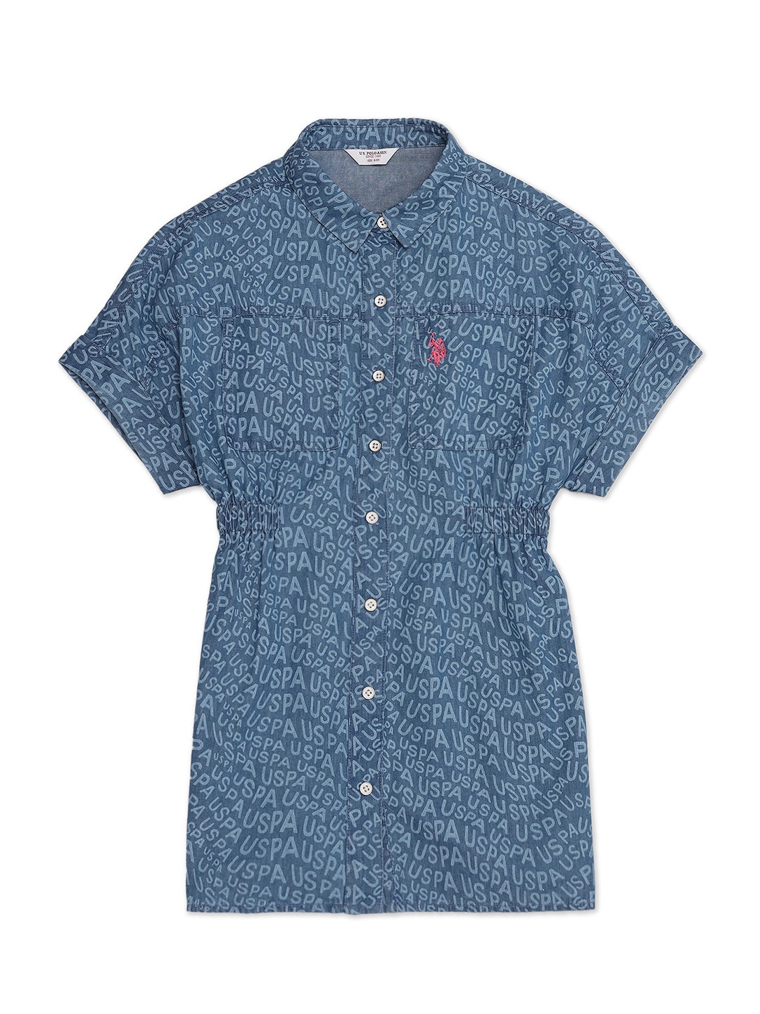 U.S. Polo Assn. Kids Girls Typography Print Extended Sleeves Fit & Flare Shirt Dress, Blue
U.S. Polo Assn. Kids Girls Typography Print Extended Sleeves Fit & Flare Shirt Dress, Blue