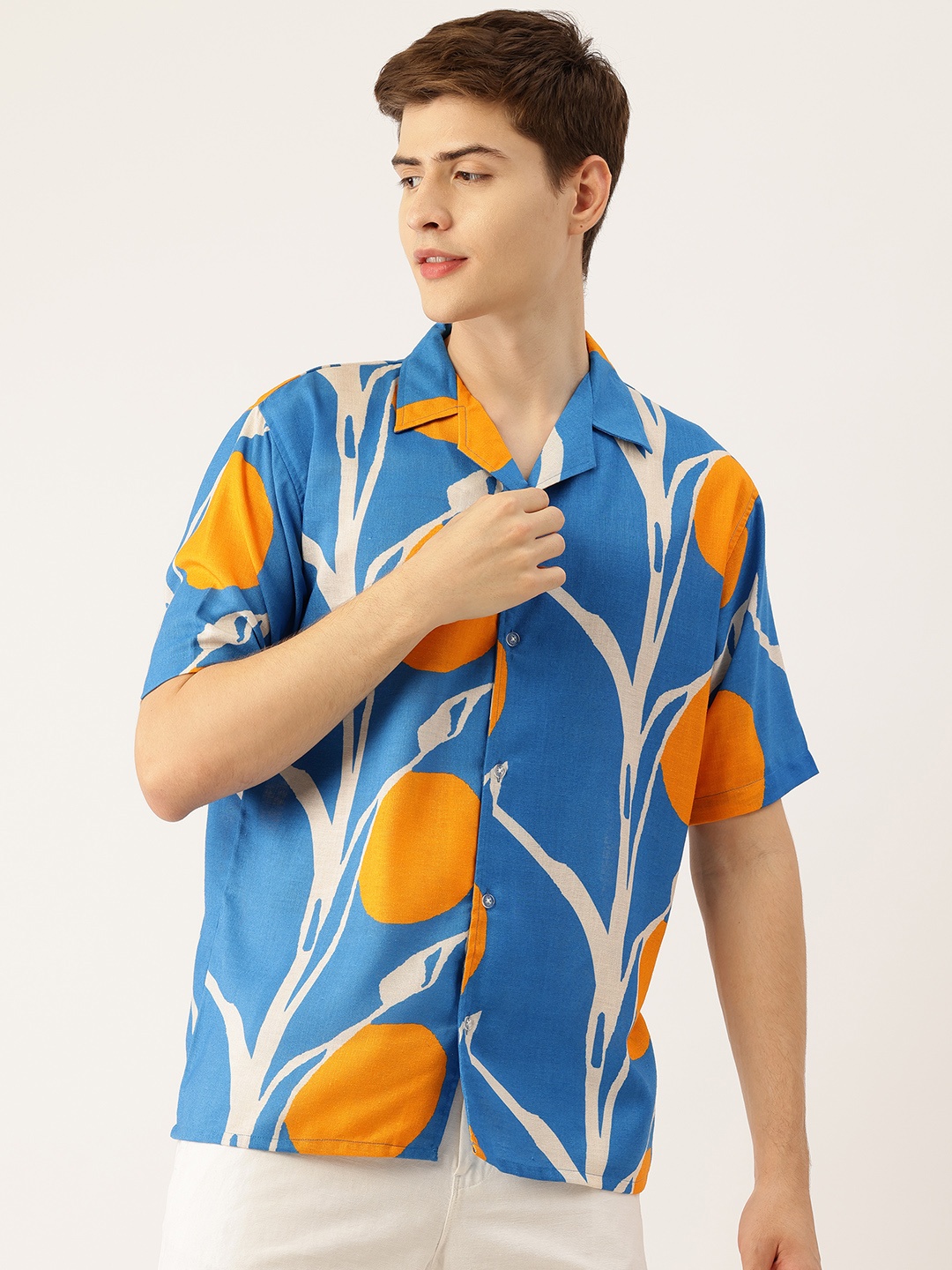 Rapra The Label Men Comfort Abstract Printed Cuban Collar Relaxed Fit Casual Shirt, Blue
Rapra The Label Men Comfort Abstract Printed Cuban Collar Relaxed Fit Casual Shirt, Blue