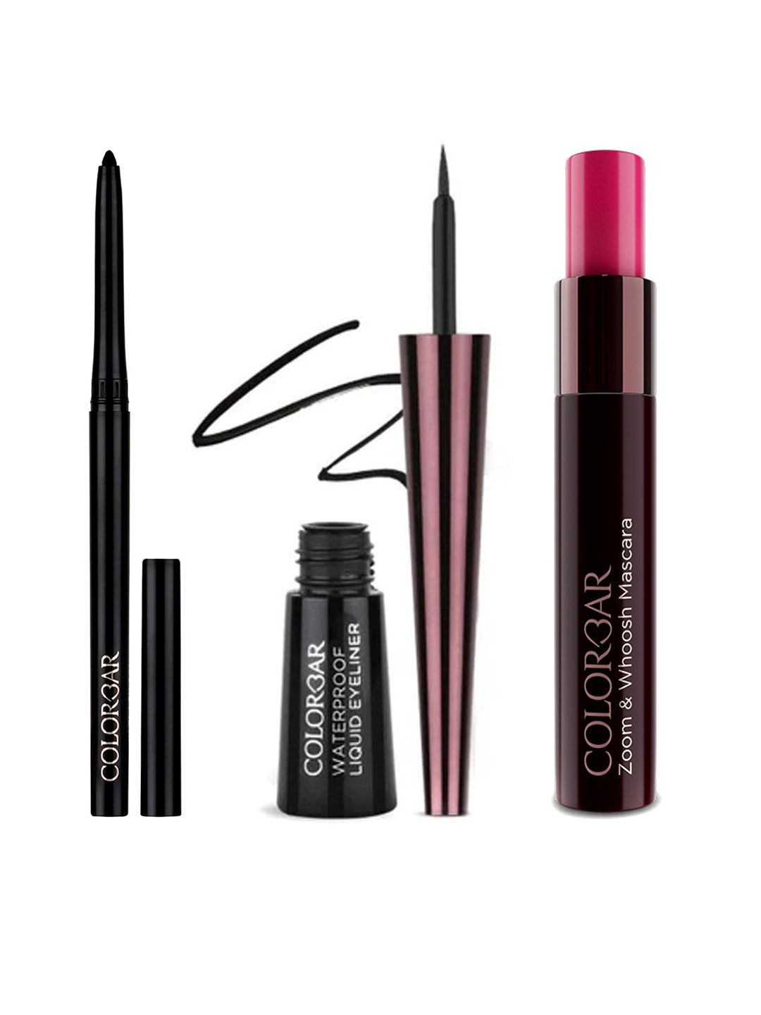 Colorbar Set of Precision Eyeliner 2.5ml + Zoom Whoosh Mascara 9ml + Intensely Rich Kajal, Black
Colorbar Set of Precision Eyeliner 2.5ml + Zoom Whoosh Mascara 9ml + Intensely Rich Kajal, Black