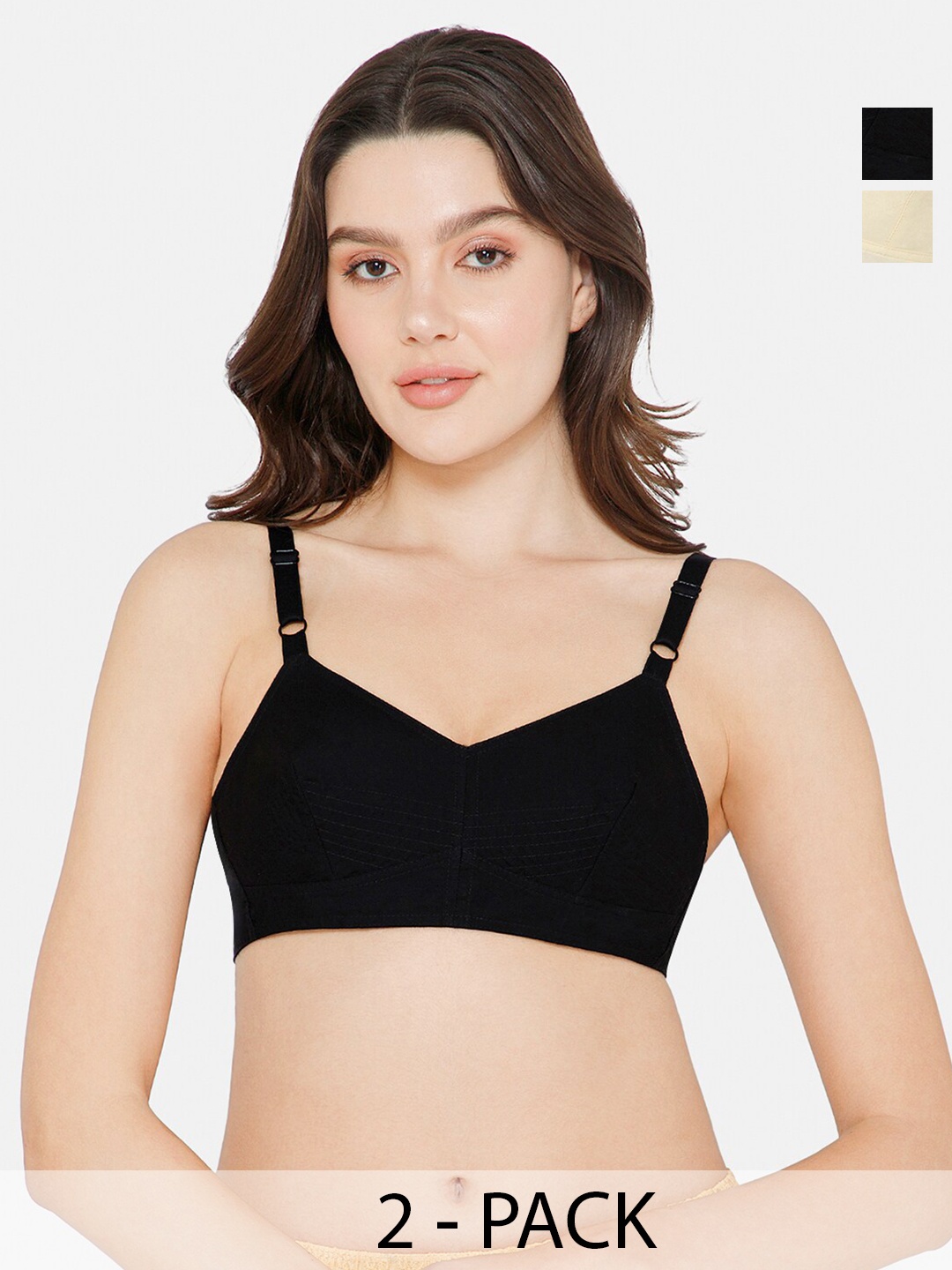 NAIDU HALL Pack of 2 Full Coverage Non Padded Cotton Everyday Bras With All Day Comfort, Black
NAIDU HALL Pack of 2 Full Coverage Non Padded Cotton Everyday Bras With All Day Comfort, Black