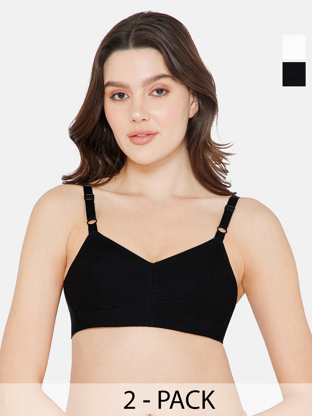 NAIDU HALL Pack Of 2 Full Coverage Non Padded Cotton Everyday Bra With All Day Comfort, Black
NAIDU HALL Pack Of 2 Full Coverage Non Padded Cotton Everyday Bra With All Day Comfort, Black