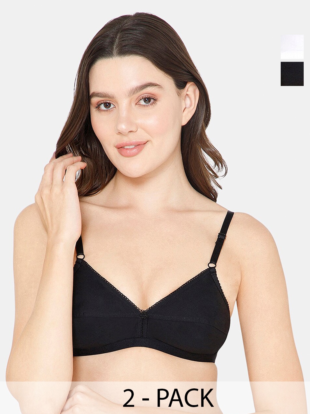 NAIDU HALL Pack Of 2 Medium Coverage Non Padded Cotton Everyday Bra- All Day Comfort, Black
NAIDU HALL Pack Of 2 Medium Coverage Non Padded Cotton Everyday Bra- All Day Comfort, Black