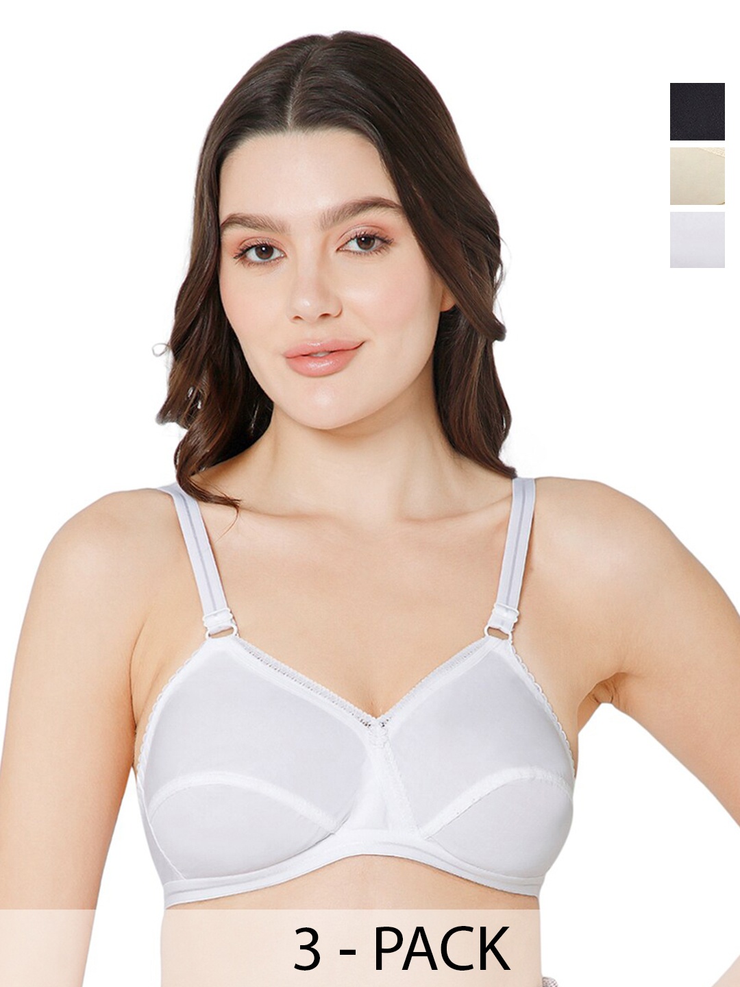 NAIDU HALL Pack of 3 Medium Coverage Cotton Everyday Bras with All Day Comfort, White
NAIDU HALL Pack of 3 Medium Coverage Cotton Everyday Bras with All Day Comfort, White
