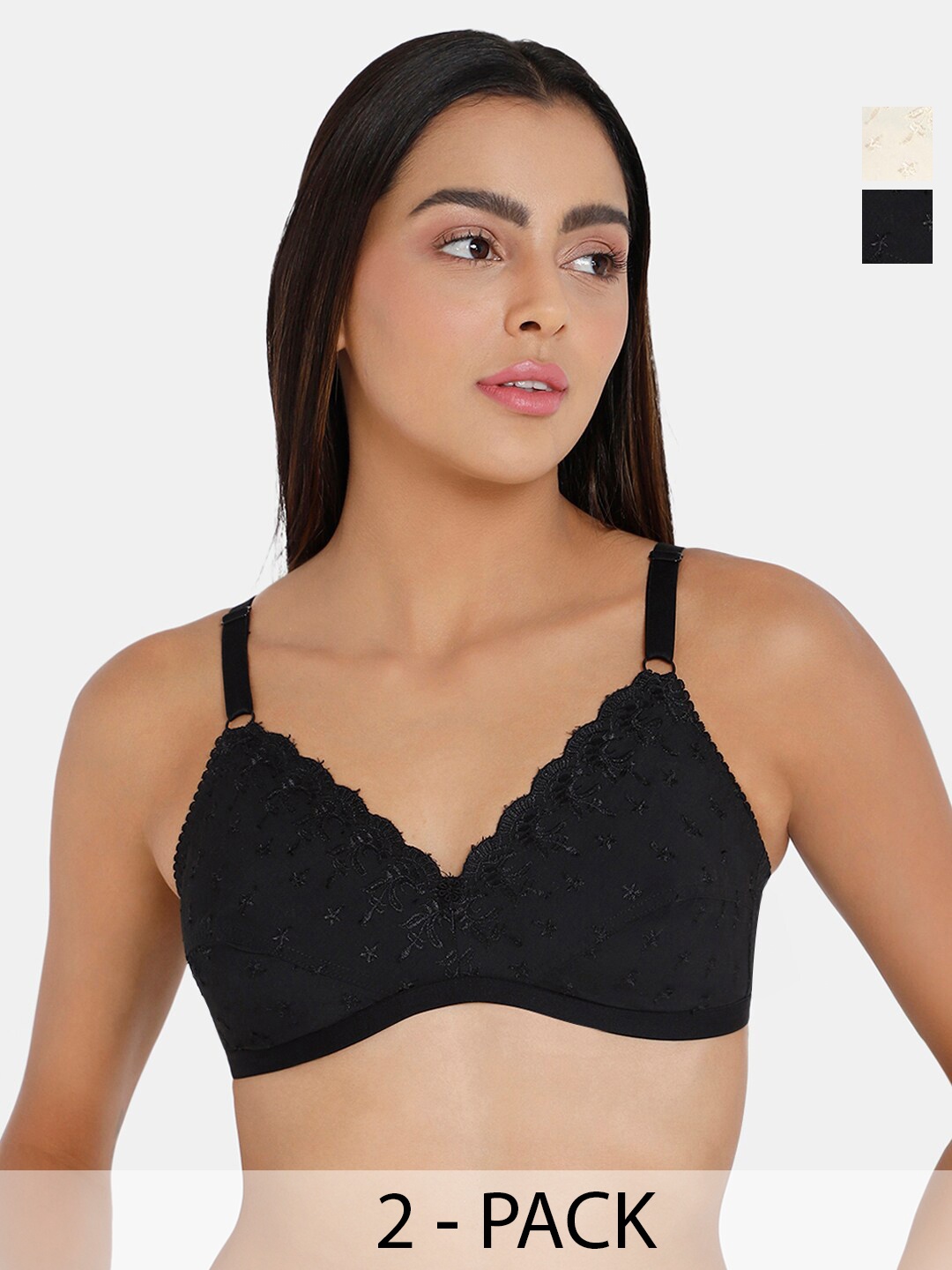 NAIDU HALL Pack Of 3 Non Padded Medium Coverage Everyday Bra With All Day Comfort, Black
NAIDU HALL Pack Of 3 Non Padded Medium Coverage Everyday Bra With All Day Comfort, Black