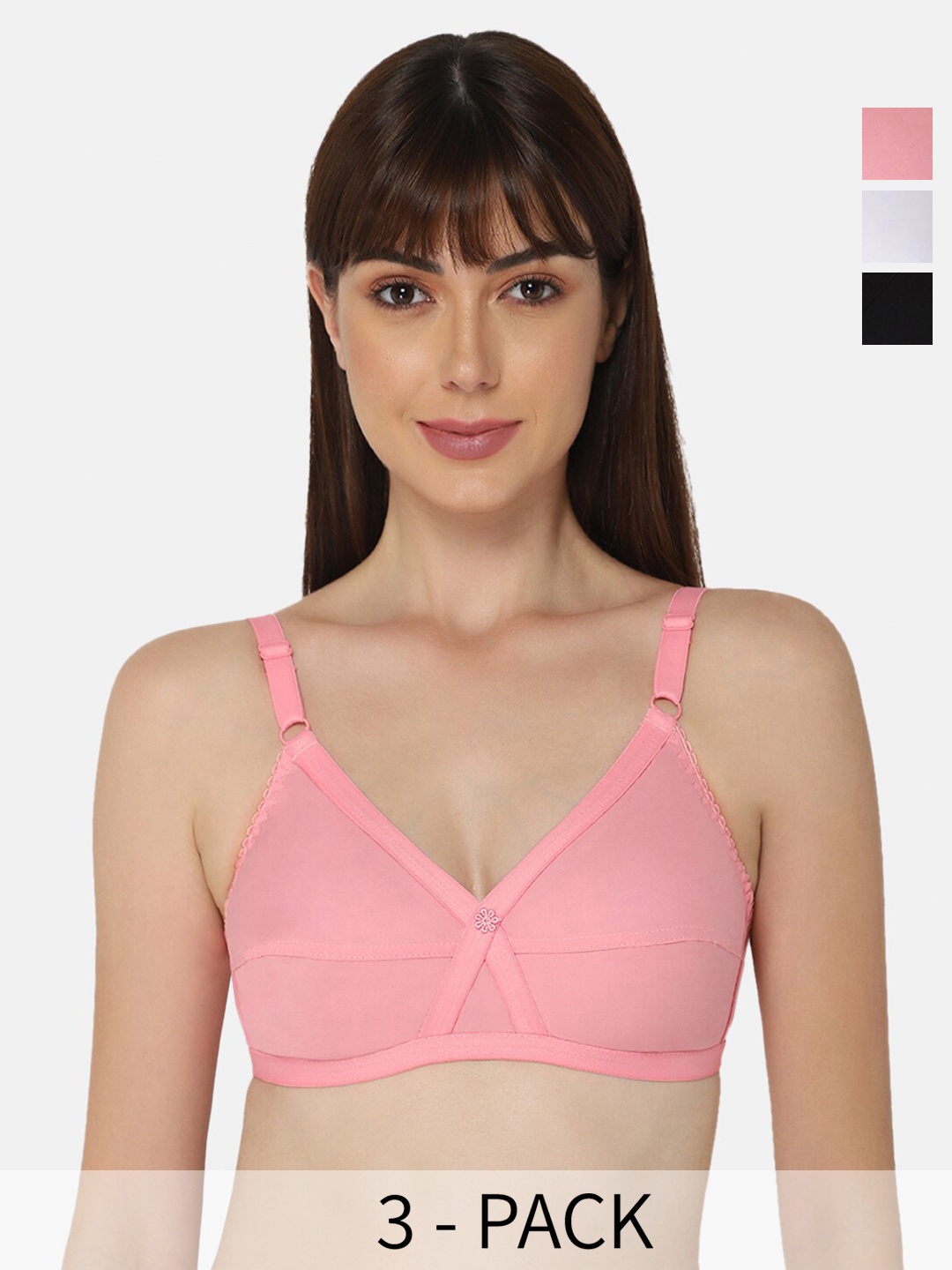 NAIDU HALL Pack of 3 Full Coverage Non Padded Cotton Everyday Bras With All Day Comfort, Black
NAIDU HALL Pack of 3 Full Coverage Non Padded Cotton Everyday Bras With All Day Comfort, Black