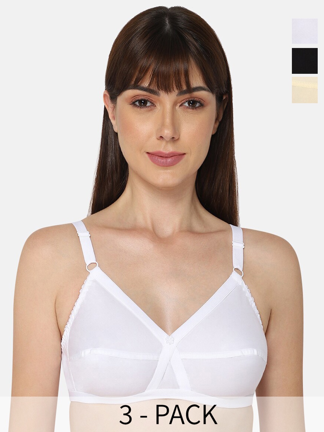 NAIDU HALL Pack Of 3 Medium Coverage Non Padded Everyday Bra with All Day Comfort, White
NAIDU HALL Pack Of 3 Medium Coverage Non Padded Everyday Bra with All Day Comfort, White