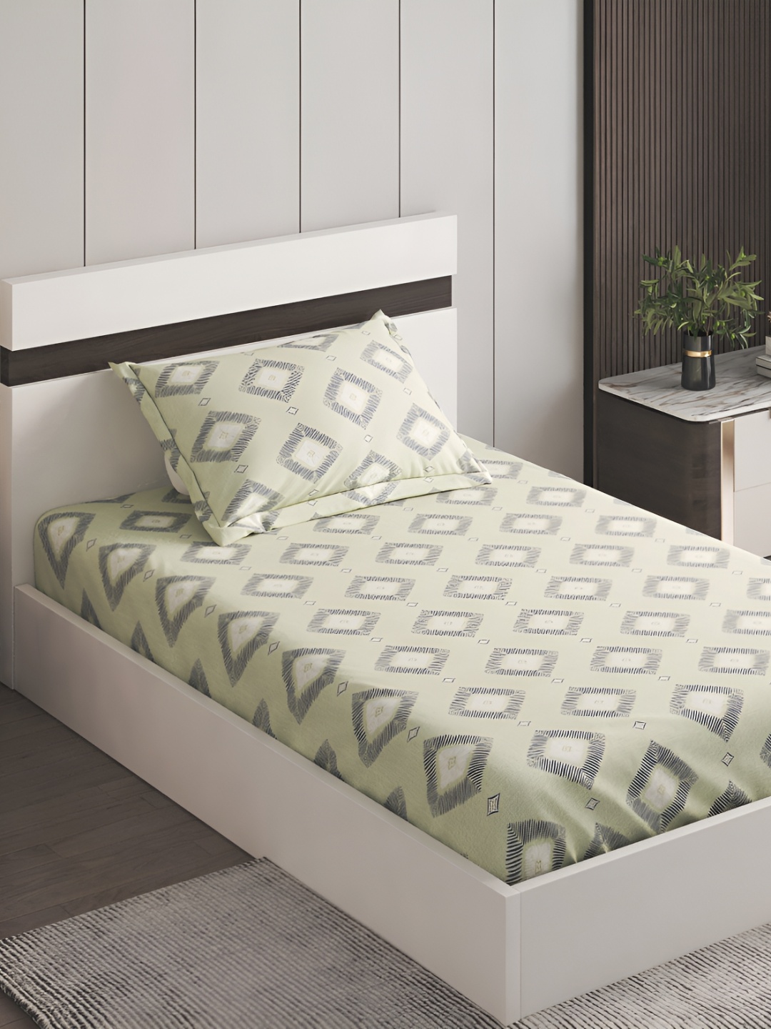 Home Centre Corsica Heather Green 220 TC Microfiber Single Bedsheet with 1 Pillow Cover
Home Centre Corsica Heather Green 220 TC Microfiber Single Bedsheet with 1 Pillow Cover