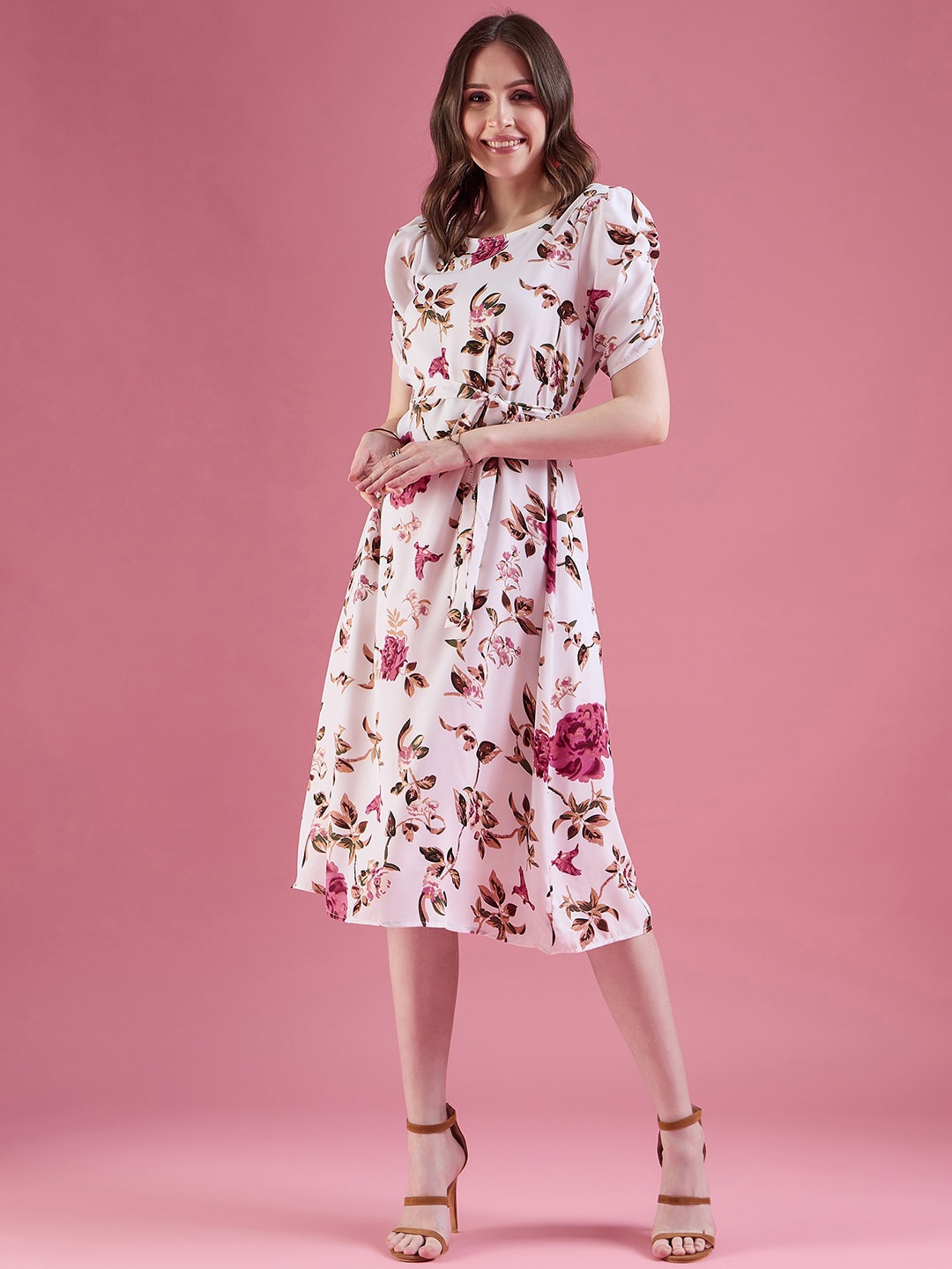 DressBerry Off White & Red Floral Printed Puff Sleeves Georgette Fit & Flare Midi Dress
DressBerry Off White & Red Floral Printed Puff Sleeves Georgette Fit & Flare Midi Dress