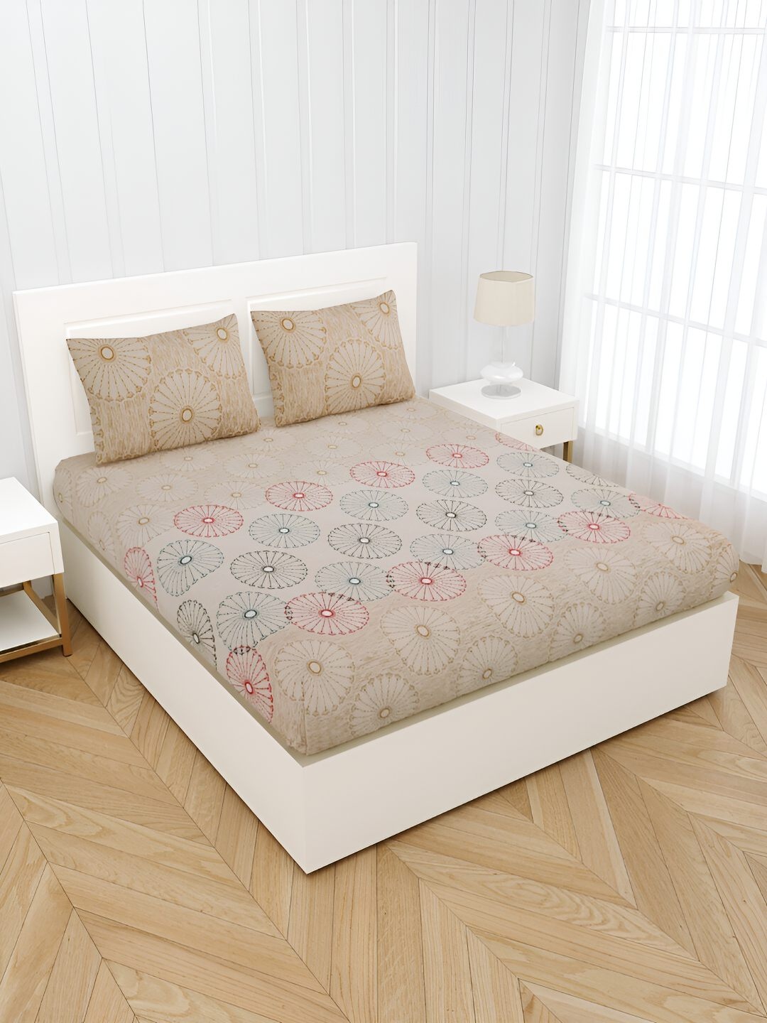BED-SHEET.COM Beige Ethnic Motifs Printed Cotton 240 TC King Bedsheet with 2 Pillow Covers
BED-SHEET.COM Beige Ethnic Motifs Printed Cotton 240 TC King Bedsheet with 2 Pillow Covers