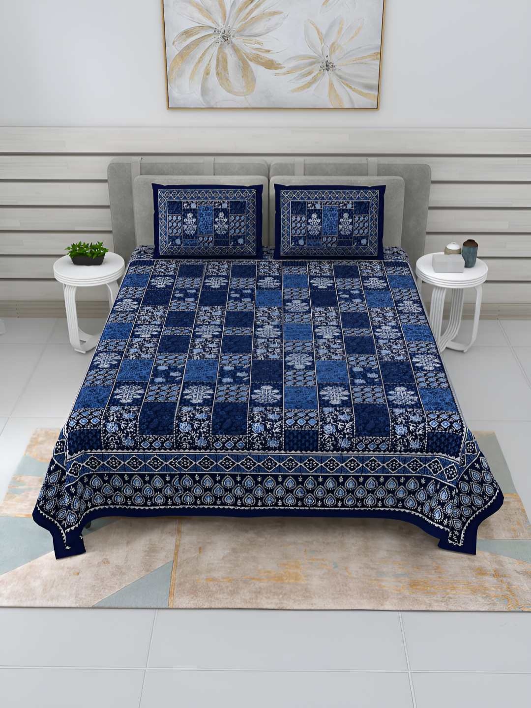 BED-SHEET.COM Blue & White Ethnic Motifs Cotton 240TC King Bedsheet With 2 Pillow Covers
BED-SHEET.COM Blue & White Ethnic Motifs Cotton 240TC King Bedsheet With 2 Pillow Covers