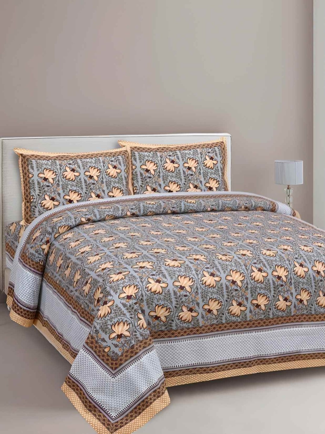 BED-SHEET.COM Grey Ethnic Motifs Printed Cotton 180 TC King Bedsheet with 2 Pillow Covers
BED-SHEET.COM Grey Ethnic Motifs Printed Cotton 180 TC King Bedsheet with 2 Pillow Covers