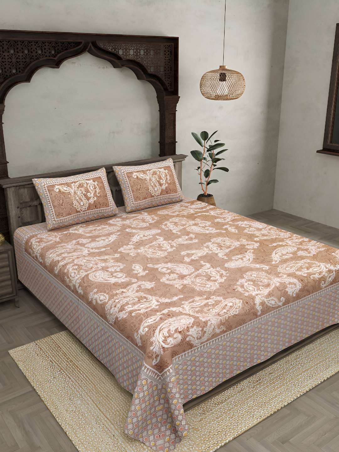 BED-SHEET.COM Brown & White Ethnic Motifs 180 TC Cotton King Bedsheet With 2 Pillow Covers
BED-SHEET.COM Brown & White Ethnic Motifs 180 TC Cotton King Bedsheet With 2 Pillow Covers