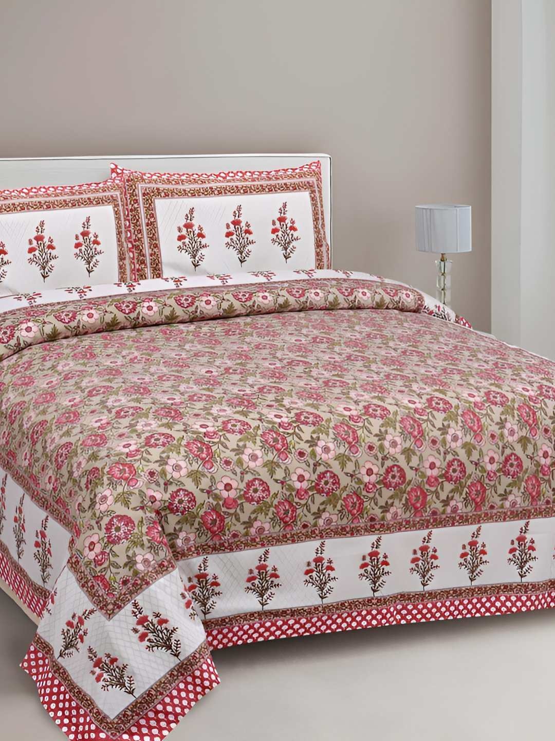 BED-SHEET.COM Red & White Ethnic Motifs Cotton 180 TC King Bedsheet With 2 Pillow Covers
BED-SHEET.COM Red & White Ethnic Motifs Cotton 180 TC King Bedsheet With 2 Pillow Covers