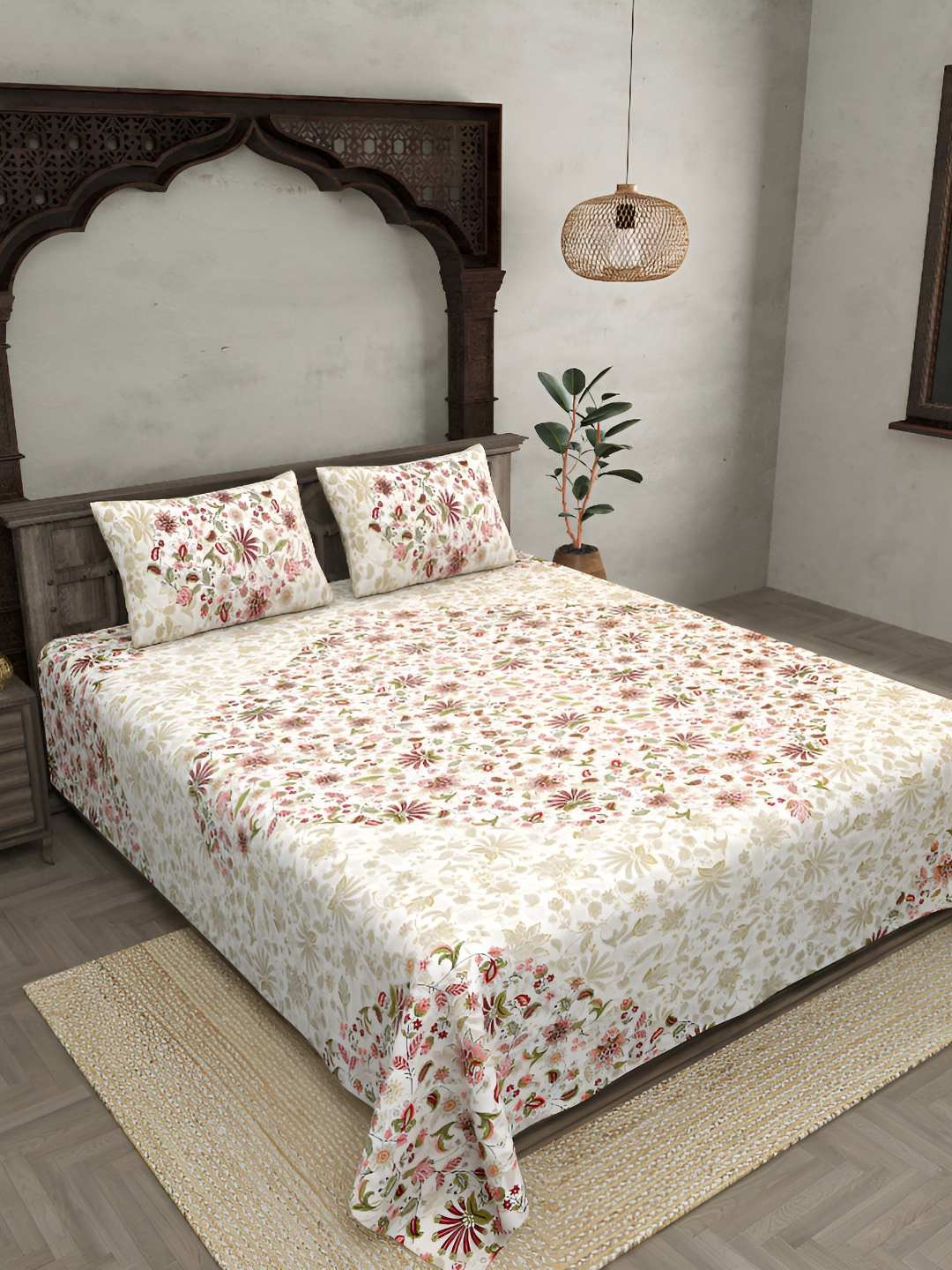 BED-SHEET.COM White Ethnic Motifs Printed Cotton 180 TC King Bedsheet with 2 Pillow Covers
BED-SHEET.COM White Ethnic Motifs Printed Cotton 180 TC King Bedsheet with 2 Pillow Covers