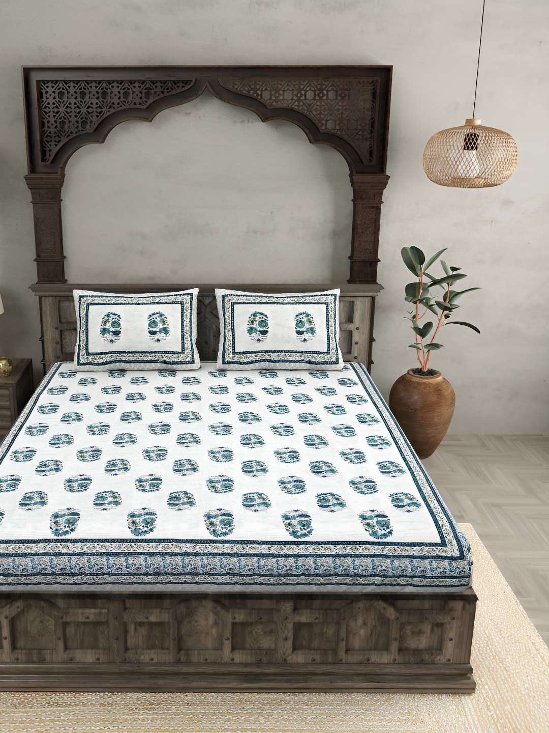 BED-SHEET.COM Green Printed Cotton 240 TC Double King Bedsheet With 2 Pillow Covers
BED-SHEET.COM Green Printed Cotton 240 TC Double King Bedsheet With 2 Pillow Covers