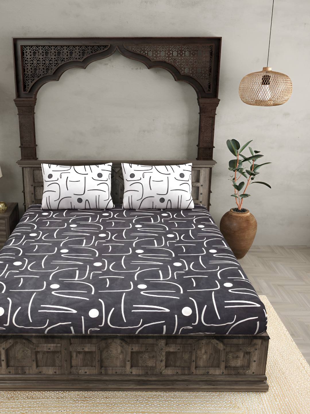 BED-SHEET.COM Grey & White Printed Cotton 180 TC King Bedsheet With 2 Pillow Covers
BED-SHEET.COM Grey & White Printed Cotton 180 TC King Bedsheet With 2 Pillow Covers