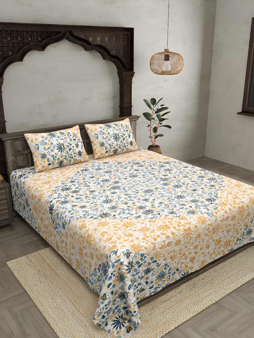 BED-SHEET.COM Blue & White Ethnic Motifs Cotton 180 TC King Bedsheet With 2 Pillow Covers
BED-SHEET.COM Blue & White Ethnic Motifs Cotton 180 TC King Bedsheet With 2 Pillow Covers