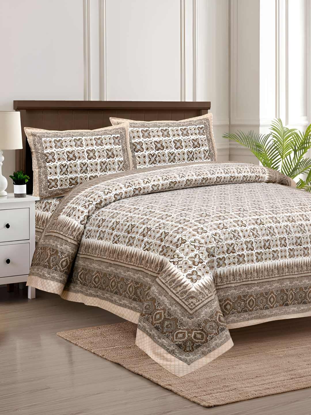 BED-SHEET.COM Brown & White Ethnic Motifs Cotton 240TC King Bedsheet With 2 Pillow Covers
BED-SHEET.COM Brown & White Ethnic Motifs Cotton 240TC King Bedsheet With 2 Pillow Covers