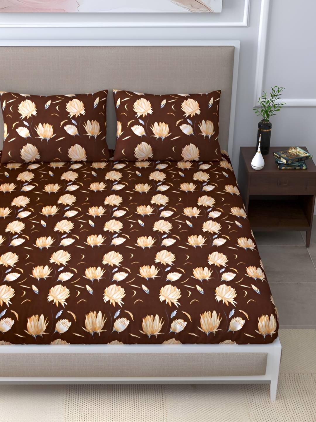 BED-SHEET.COM Brown & Orange Printed Cotton 144 TC King Bedsheet With 2 Pillow Covers
BED-SHEET.COM Brown & Orange Printed Cotton 144 TC King Bedsheet With 2 Pillow Covers