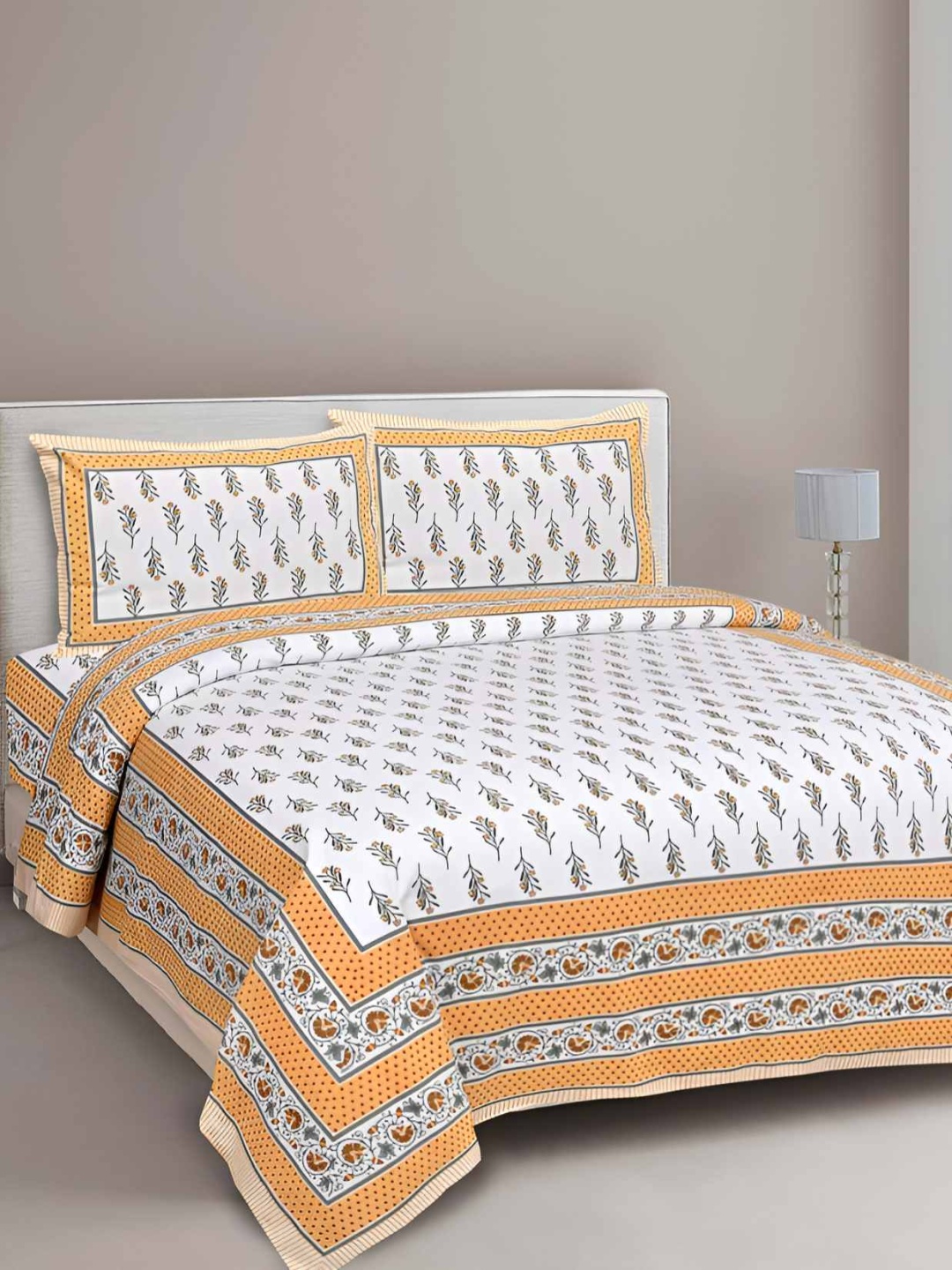 BED-SHEET.COM Grey & White Ethnic Motifs Cotton 180 TC King Bedsheet With 2 Pillow Covers
BED-SHEET.COM Grey & White Ethnic Motifs Cotton 180 TC King Bedsheet With 2 Pillow Covers