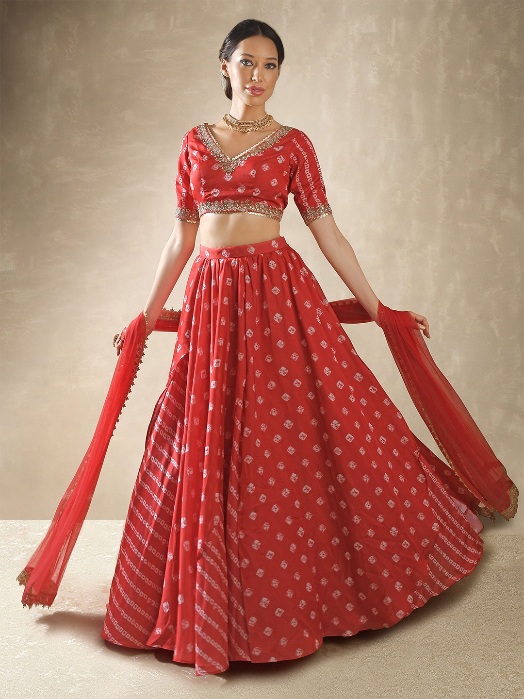 Renee Label Embroidered Beads and Stones Ready to Wear Lehenga & Blouse With Dupatta, Red
Renee Label Embroidered Beads and Stones Ready to Wear Lehenga & Blouse With Dupatta, Red