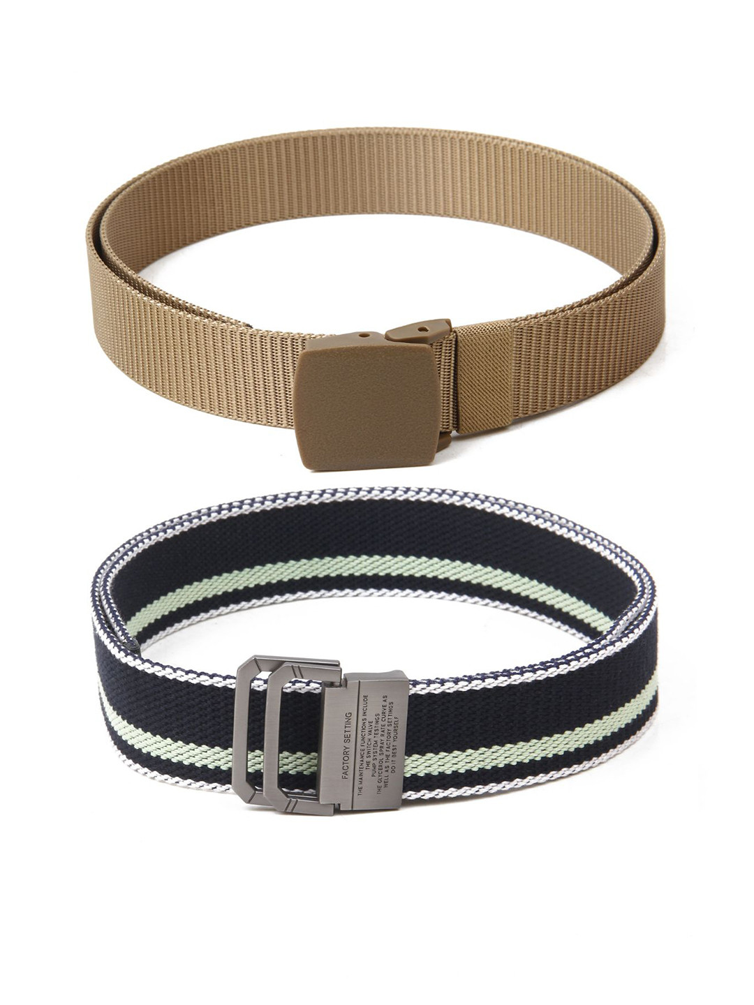 Calvadoss Men Set of 2 Textured Belts, Beige 
Calvadoss Men Set of 2 Textured Belts, Beige