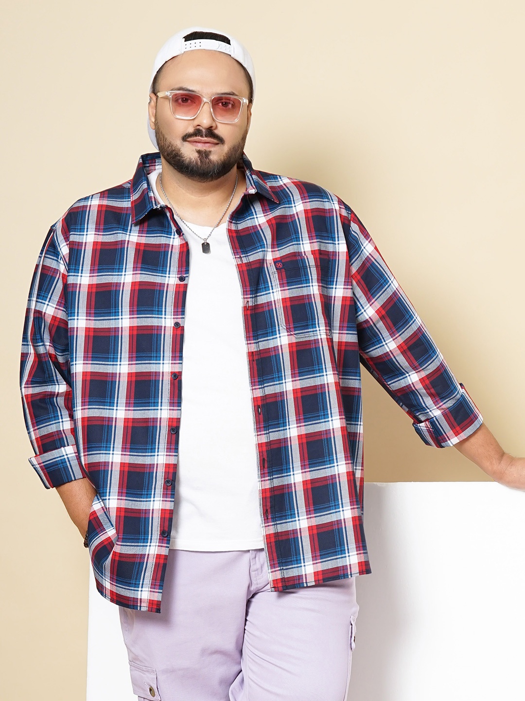 Hardsoda by The Indian Garage Co Plus Size Checked Spread Collar Long Sleeves Casual Shirt, Navy blue
Hardsoda by The Indian Garage Co Plus Size Checked Spread Collar Long Sleeves Casual Shirt, Navy blue