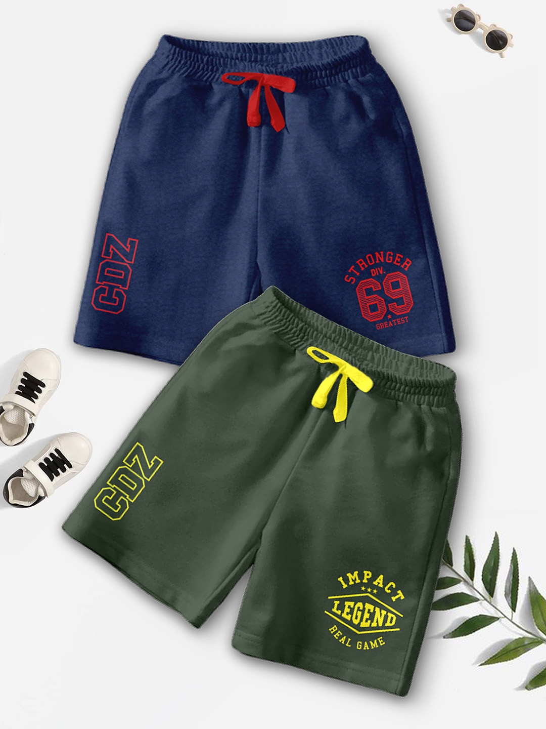 CODEZ Boys Pack Of 2 Typography Printed Mid-Rise Outdoor Casual Regular Shorts, Navy blue
CODEZ Boys Pack Of 2 Typography Printed Mid-Rise Outdoor Casual Regular Shorts, Navy blue