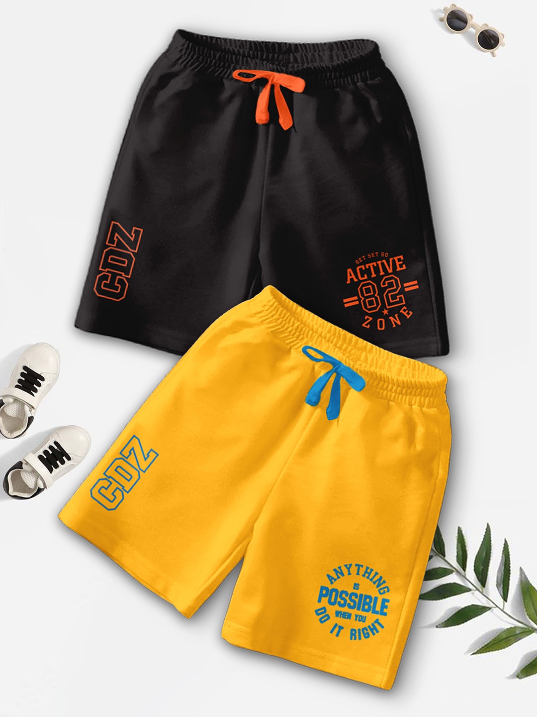 CODEZ Boys Pack Of 2 Typography Printed Mid-Rise Outdoor Casual Regular Shorts, Black
CODEZ Boys Pack Of 2 Typography Printed Mid-Rise Outdoor Casual Regular Shorts, Black