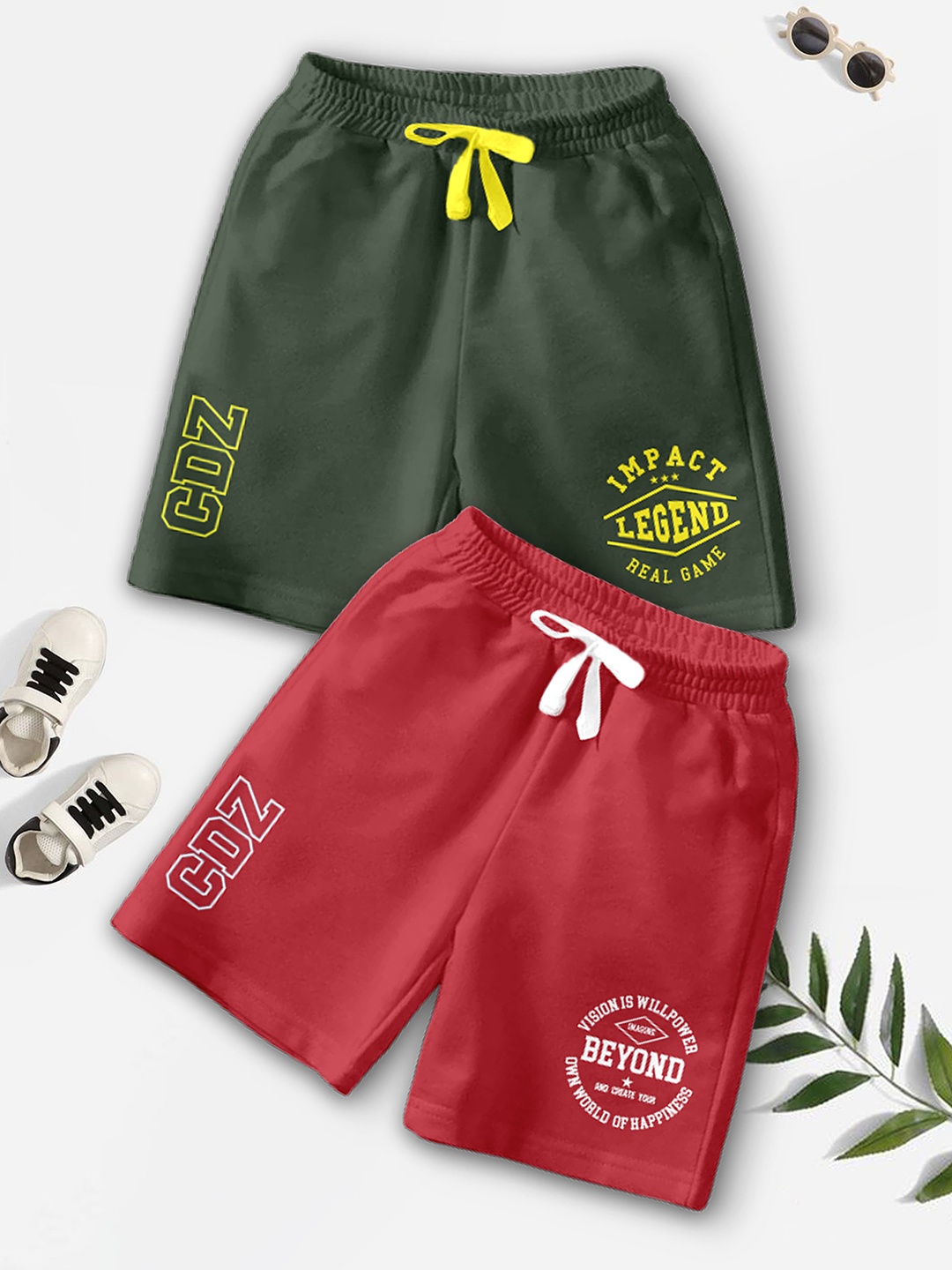 CODEZ Boys Pack Of 2 Typography Printed Mid-Rise Breathable Outdoor Casual Shorts, Green
CODEZ Boys Pack Of 2 Typography Printed Mid-Rise Breathable Outdoor Casual Shorts, Green