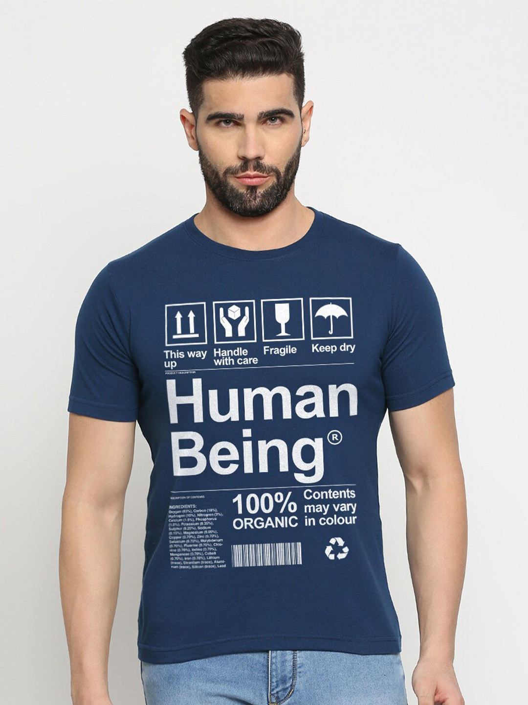 MOD ECRU Unisex Typography Printed T-shirt, Blue 
MOD ECRU Unisex Typography Printed T-shirt, Blue