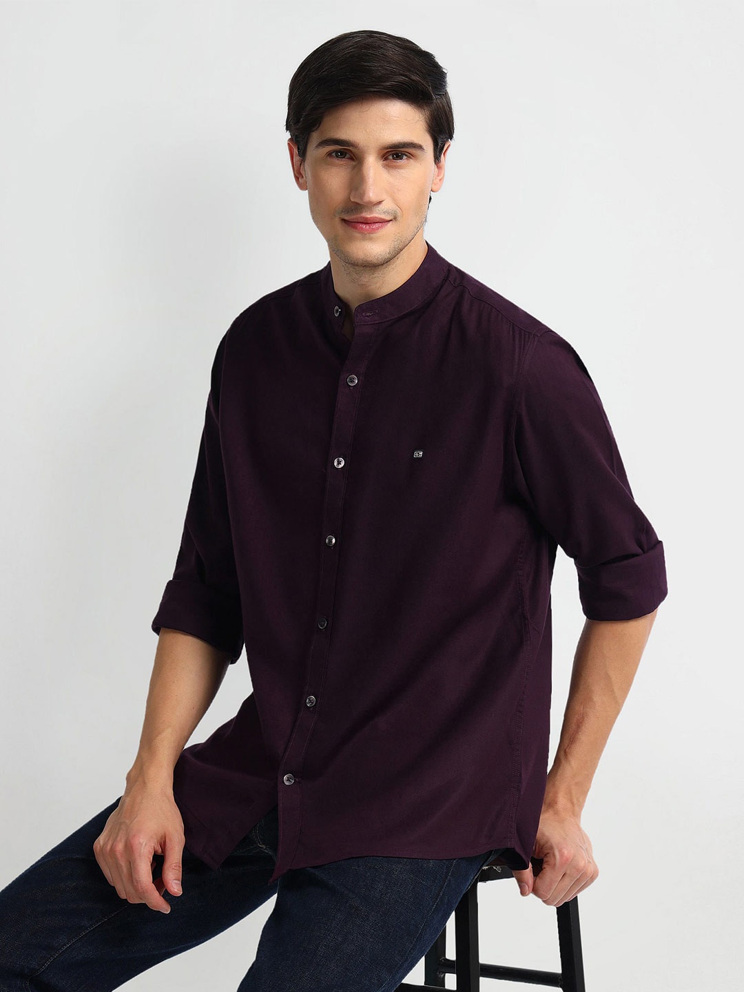 Arrow Sport Slim Fit Mandarin Collar Twill Weave Cotton & Modal Casual Shirt, Purple
Arrow Sport Slim Fit Mandarin Collar Twill Weave Cotton & Modal Casual Shirt, Purple