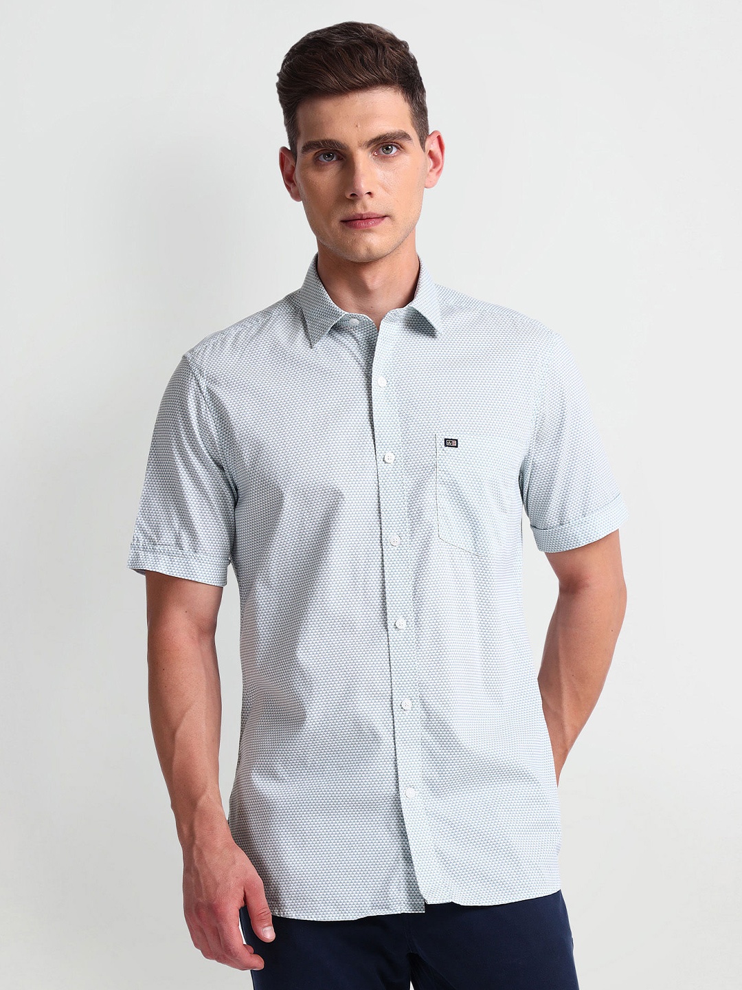 Arrow Sport Geometric Printed Spread Collar Short Sleeves Cotton Casual Shirt, Grey
Arrow Sport Geometric Printed Spread Collar Short Sleeves Cotton Casual Shirt, Grey