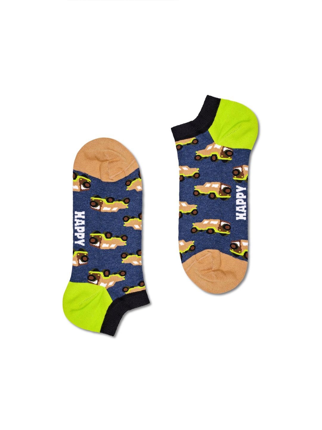 Happy Socks Printed Cotton Ankle-Length Socks, Blue