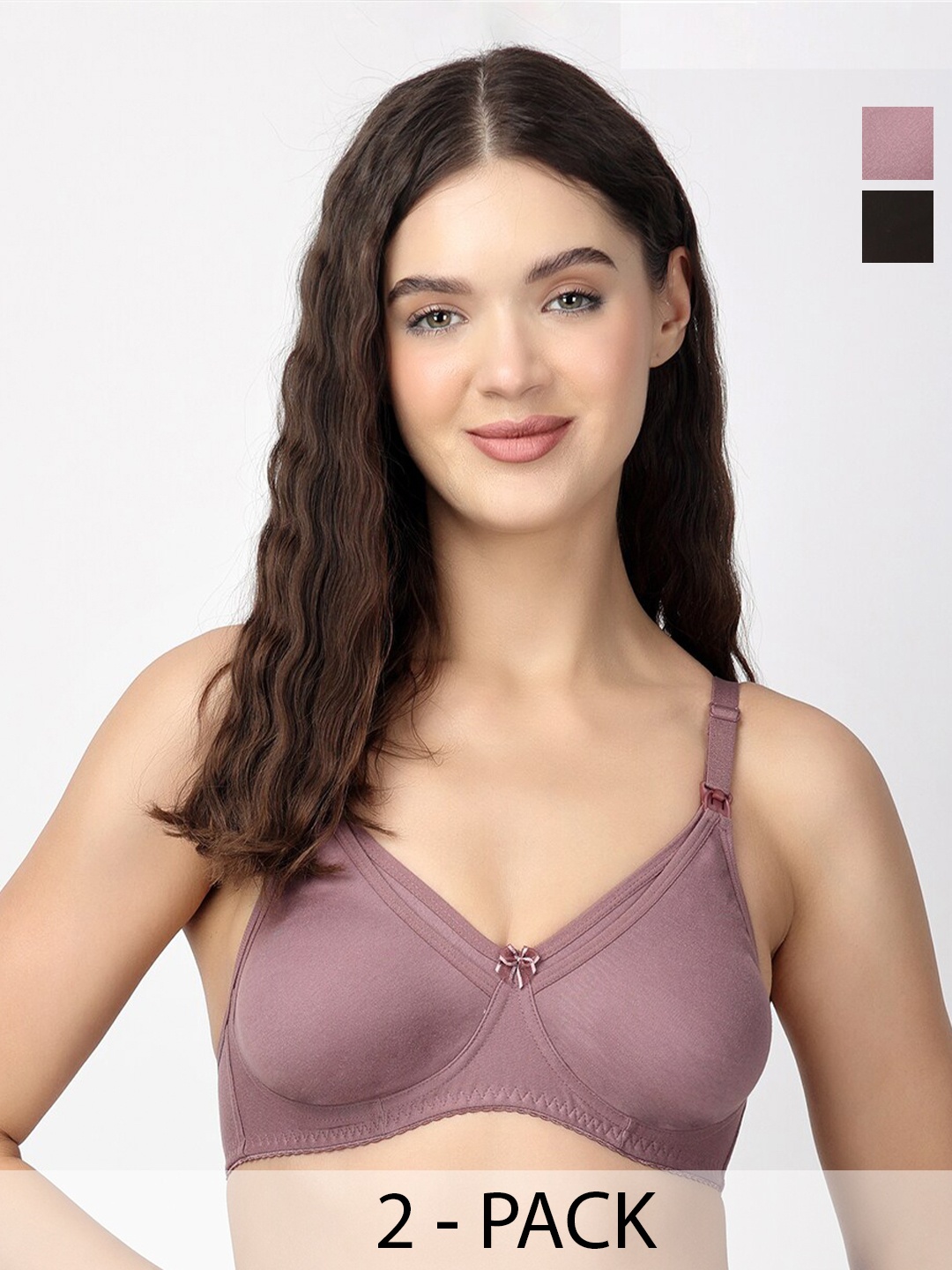 Floret Pack of 2 Full-Coverage Non Padded Maternity Bra With All Day Comfort, Purple
Floret Pack of 2 Full-Coverage Non Padded Maternity Bra With All Day Comfort, Purple
