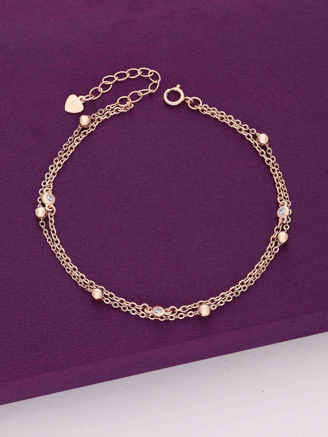 KAI JEWEL 925 Sterling Silver Rhodium-Plated Cubic Zirconia Link Bracelet, Rose gold
KAI JEWEL 925 Sterling Silver Rhodium-Plated Cubic Zirconia Link Bracelet, Rose gold