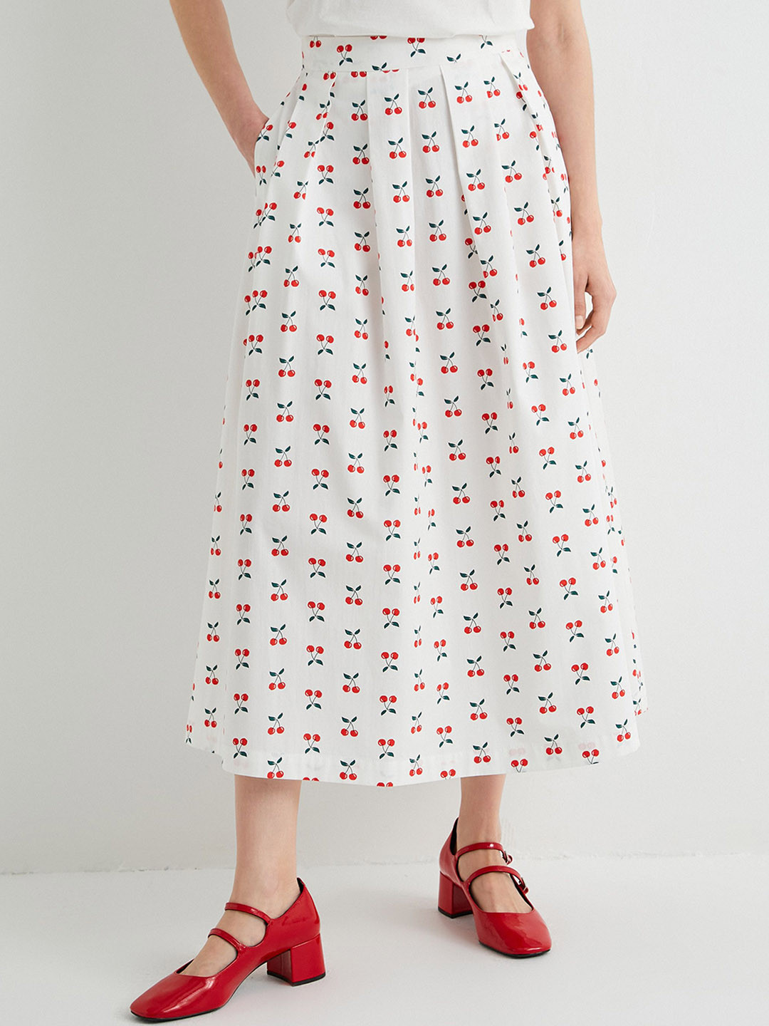 Koton Printed Pure Cotton Flared Midi Skirt, White
Koton Printed Pure Cotton Flared Midi Skirt, White